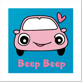 Beep Beep Kawaii Cute Car Posters and Art